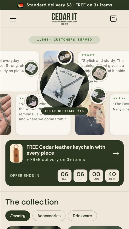Cedar It store on a phone
